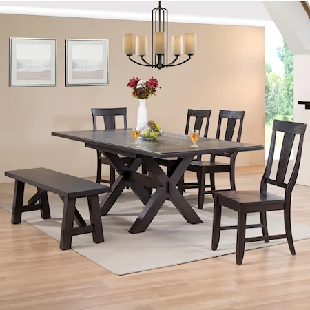 6 Pc Dining Set with a Bench